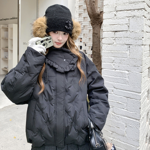 2025短款帶圍脖淑女款羽絨服 B127A-8032-P305K456圖片