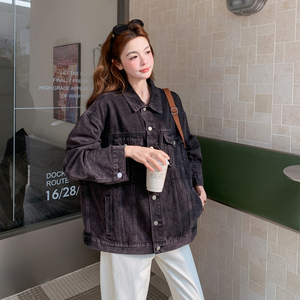 港风复古牛仔外套小个子2026春季女新款韩系 B127A-6732-P165K268图片