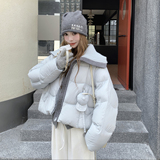 2025新款流行挂饰蓝呼呼羽绒服女B127A-8034-P325K488，女装羽绒服，浙宝127A