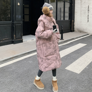 2025炸街款印染长款羽绒服女 B127A-8030-P355K533，女装羽绒服，浙宝127A