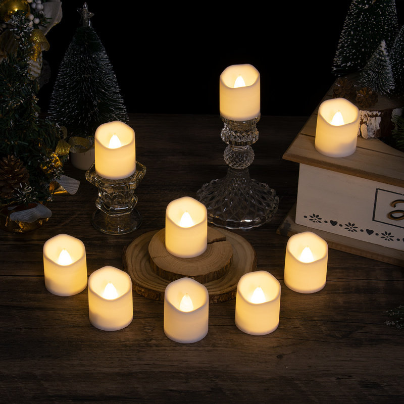 24个小电子蜡烛波浪口led电子蜡烛 创意生日派对装饰万圣节蜡烛灯