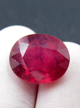 大颗！12.38克拉天然红宝石裸石鸽血红戒指戒面项链吊坠视频包邮