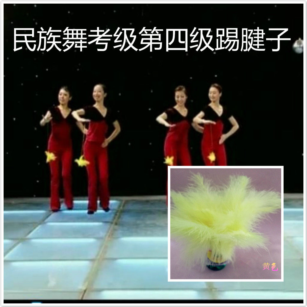 中国民族舞蹈4级踢毽子彩色羽毛毽子幼儿演出道具/盘子顶针花皮球