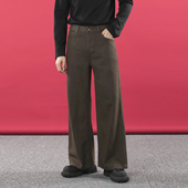 HOMME 复古水洗牛仔裤 男宽松直筒日常通勤纯色男士 休闲长裤