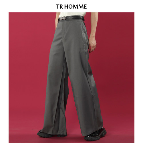 TRHOMME轻熟风拖地阔腿西裤