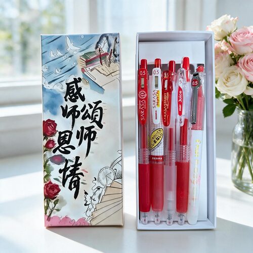 【教师节礼物】日本斑马百乐三菱红笔礼盒套装老师jj15中性笔送礼
