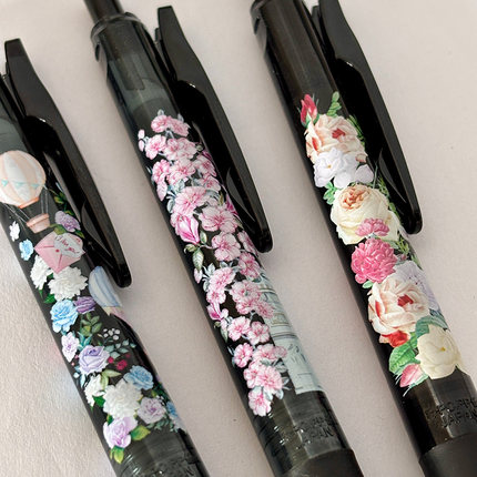 新品日本斑马ZEBRA中性笔限定法国盛开巴黎之铁塔玫瑰花朵限量笔