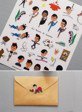 ohlala怪叔叔趣味diy卡通贴画小贴纸手胀贴纸 手帐 可爱 韩版透明