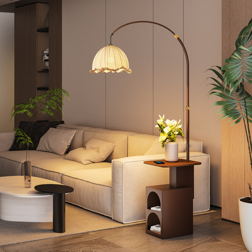 奶油中古法式复古落地灯