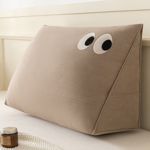 无印日式灯芯绒沙发椅子护腰床头靠垫床上靠枕三角可拆卸腰靠PP棉