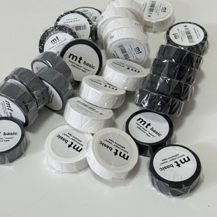 MT纯色胶带黑白灰基础款手账拼贴