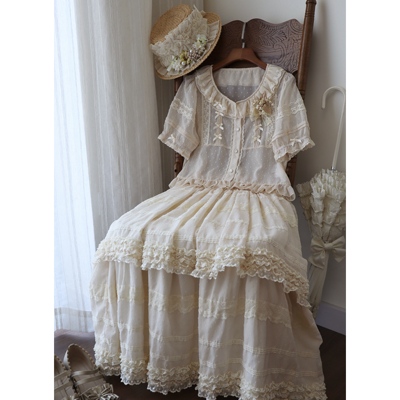 Hana圆舞曲lolita雪纺SK衬裙原创长款洛丽塔半身裙