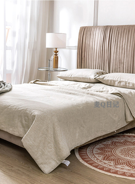 法国进口纯亚麻夏凉被四件套空调被4 棉麻夏春秋机洗薄款亚麻被子