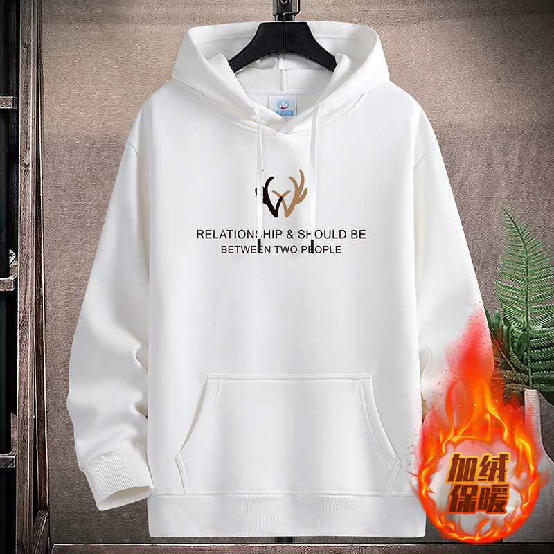 重磅加绒连帽卫衣男青少