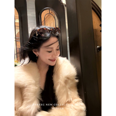 三喜threec “发财皮草”金晖中古vtg整皮腹毛saga级毛毛皮草外套