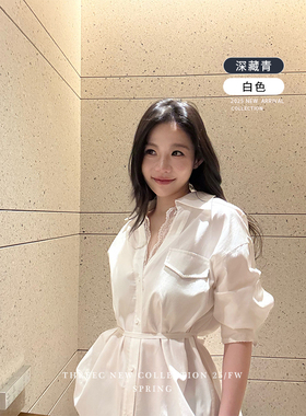 三喜threec 《我的名字》60天丝40棉/绑带蕾丝衬衫女宽松设计上衣