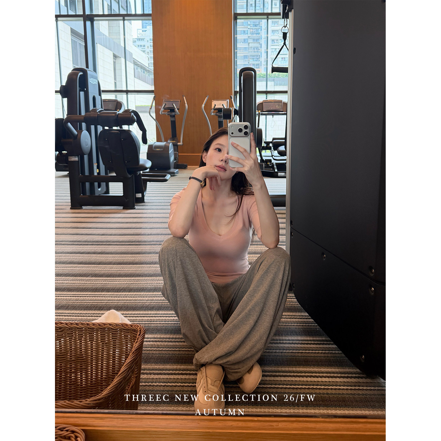 三喜threec普拉提少女灯笼裤女图片