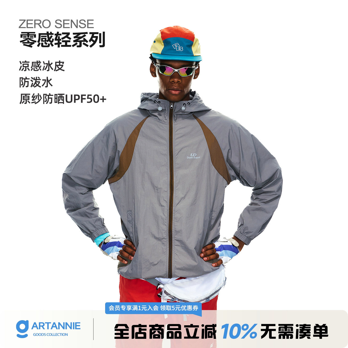 ARTANNIE 原纱UPF50+凉感防晒衣男款轻量速干外套夏季防水防晒服图片