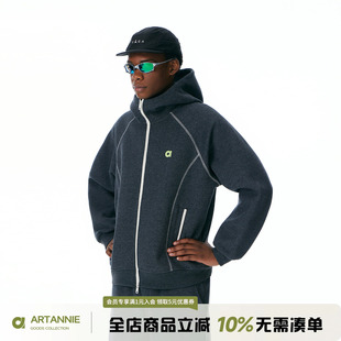 ARTANNIE哈苏线开衫连帽卫衣男2026秋季新款情侣拉链帽衫运动套装