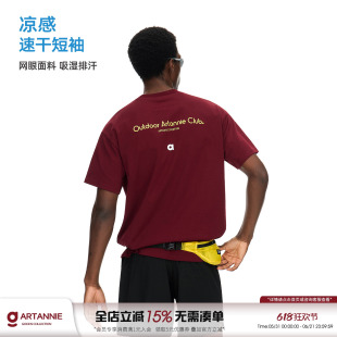 ARTANNIE夏季凉感速干短袖男美式宽松圆领运动情侣t恤高级感上衣