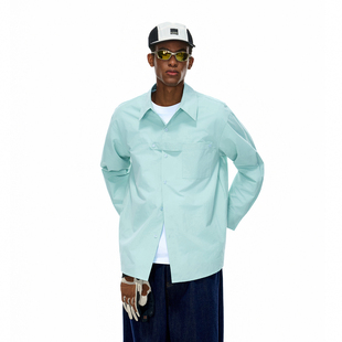 春季 ARTANNIE美式 男款 衬衫 宽松薄荷绿情侣衬衣外套 设计感纯棉长袖