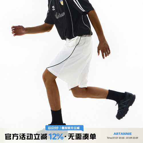 ARTANNIE美式直筒宽松休闲短裤男款2026夏季户外撞色情侣运动裤子