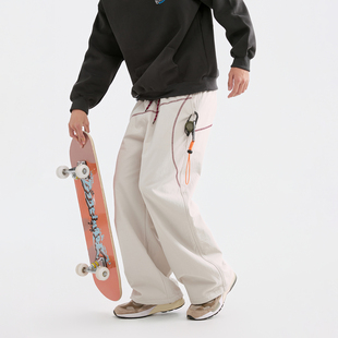 冬季 运动休闲登山裤 加厚哈苏线裤 户外宽松直筒裤 子男款 ARTANNIE