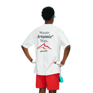 休闲宽松情侣运动半袖 t恤男国潮夏季 tee 重磅印花短袖 ARTANNIE美式