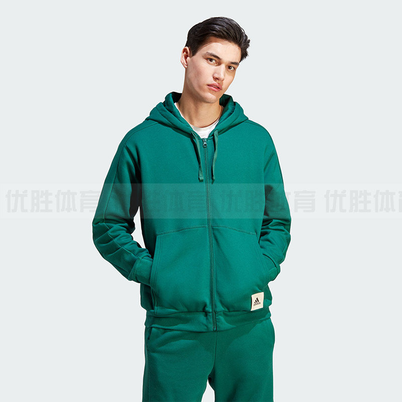 Adidas阿迪达斯M LNG FZ FT 男子运动休闲宽松连帽夹克外套IQ3427