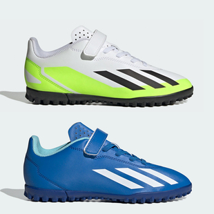 阿迪达斯X儿童男女小童TF碎钉比赛训练魔术贴足球鞋IE1591 IE1592