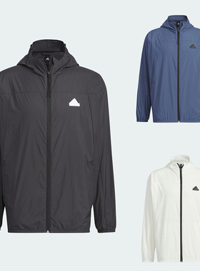 阿迪达斯男子春秋运动休闲防风透气连帽夹克外套 IT3940 IT3941
