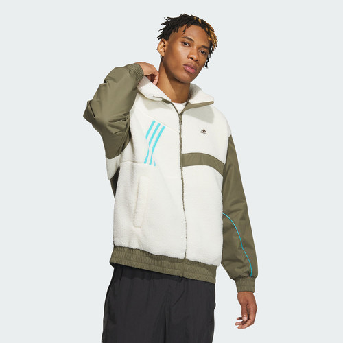 Adidas阿迪达斯M JKT PAD男子摇粒绒运动休闲宽松棉服 IK5108