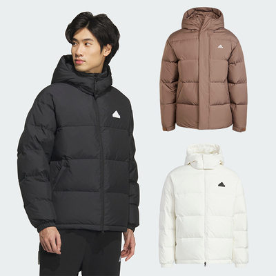 阿迪达斯防风保暖休闲600蓬连帽鸭绒面包羽绒服JM9131 JW1649