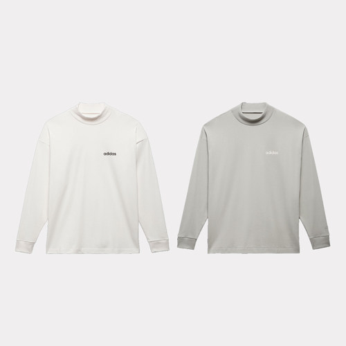 阿迪达斯 情侣长袖打底衫休闲半高领纯棉T恤IA3423 IA3424 IA3422