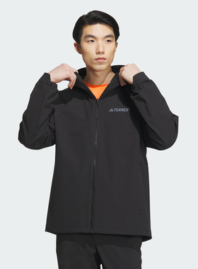 阿迪达斯WARM SFTSHEL JK户外抗湿运动连帽夹克外套 IL9011