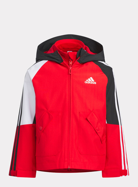 阿迪达斯男女小童春秋新款运动休闲二合一防风连帽夹克外套IA8236