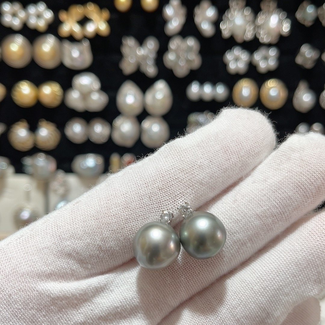 11.8-12mm铂金灰大溪地王妃耳钉S925银,珠宝/钻石/翡翠,耳饰,淘宝优惠券,粉丝福利购,淘宝优惠卷