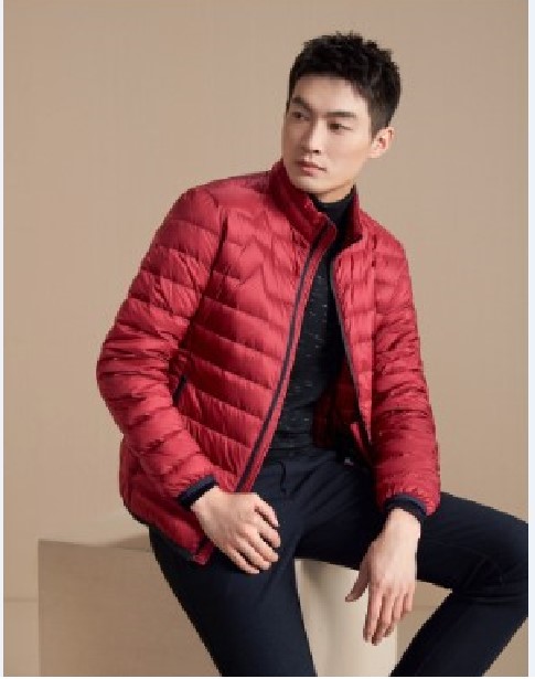 2021加肥加大码青年立领轻薄款羽绒服舒适保暖简约羽绒服外套男