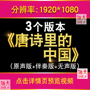 中国 唐诗里 伴奏琵琶语诗歌朗诵舞台LED大屏幕晚会背景视频素材