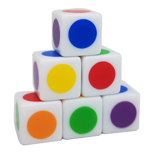 彩印骰子 丝印色子 颜色骰子 助教教学色子 彩色圆点六面骰子