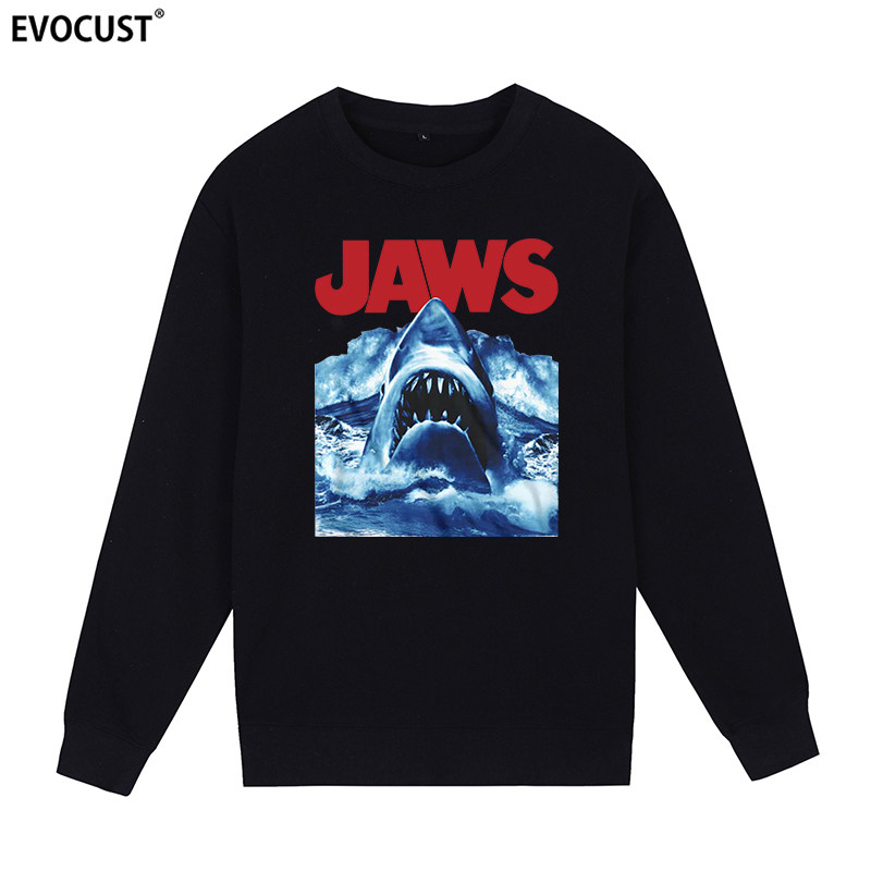 大白鲨Jaws卫衣Vintage斯皮尔伯格Movie经典复古电影圆领长袖男女