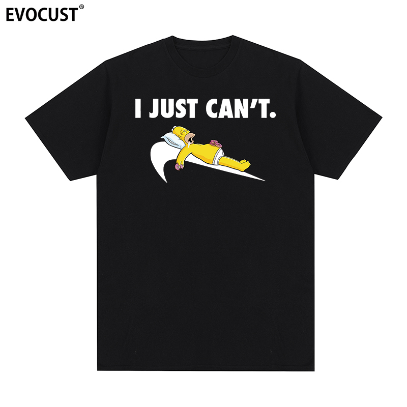 辛普森i just can't短袖T恤日系动漫复古美式搞笑男女Vintage Tee