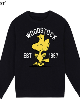 Woodstock圆领卫衣小鸟1967史努比伍德斯托克卡通动漫复古男女