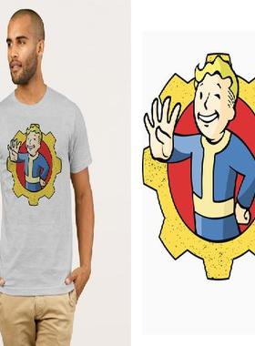 Fallout 4 vault boy辐射4T-Shirt成人T恤班服定制TEE圆领衣服5
