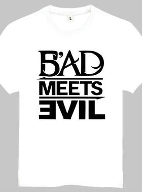 Bad Meets Evil T-shirt Band Bad Meets Evil T恤 白色短袖 T恤