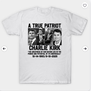 charlie kirk T Shirt 查理 柯克 欧美名人圆领短袖T恤文化衫