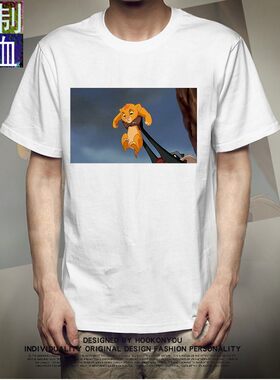 2021潮牌动漫卡通狮子王辛巴T恤纯色短袖ins情侣上衣时尚搭男女8