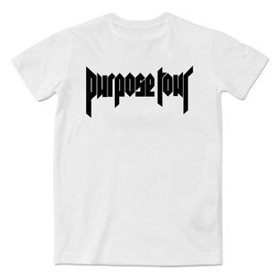 超级明星之Purpose Tour扎斯丁比伯黑色字母短袖T恤街头新款男8