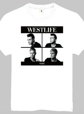 Westlife T-shirt 白色 短袖 西城男孩 T恤 欧美经典乐队 潮流T恤