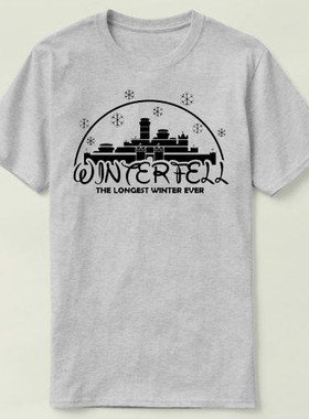 Game of Thrones 权力的游戏winterfell定制成人 Tee T-Shirt T恤